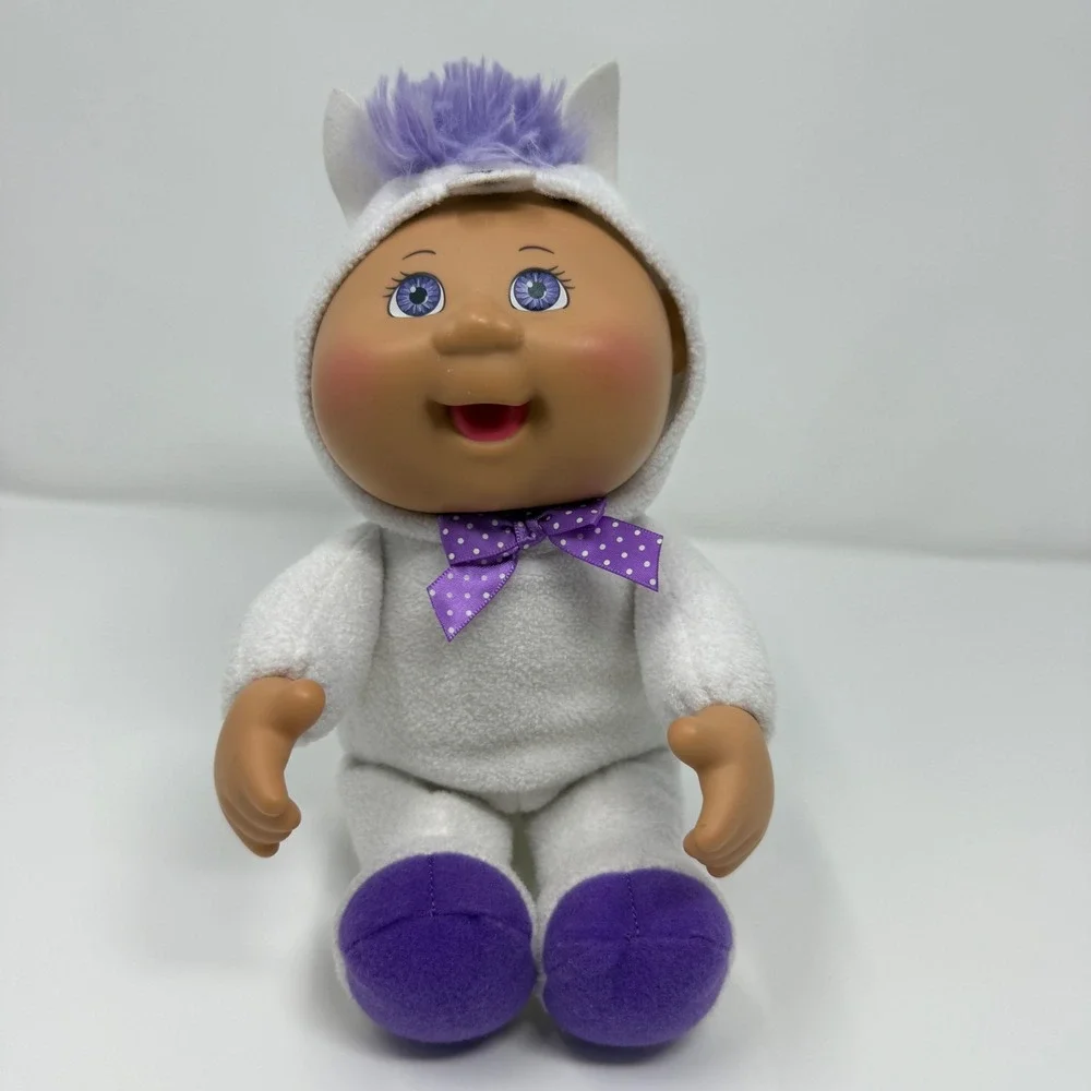 Collectible Cabbage Patch Kids Cuties Unicorn‎ Plush Doll White Purple 9 inch